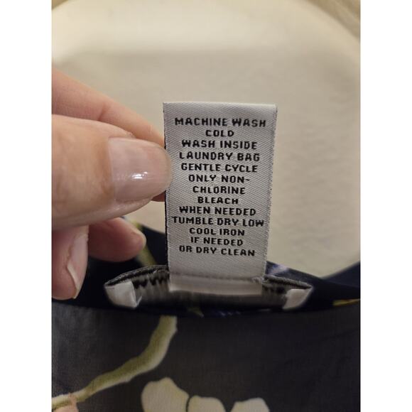 Carmen XL Marc Valvo Kimono Tied Topper Black Floral Hummingbird Fringed Boho - Picture 9 of 9